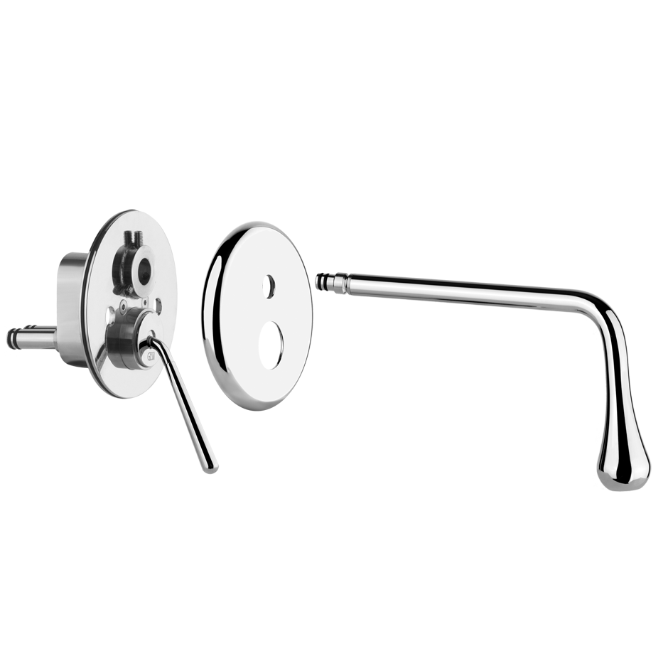 GOCCIA Parte esterna Miscelatore a parete bocca corta senza scarico - CROMO