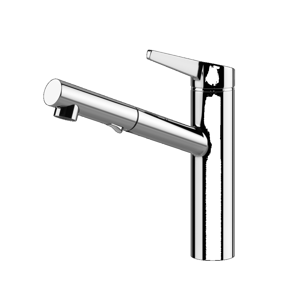 THALIUM Miscelatore lavello monocomango girevole con doccetta doppio getto  - CROMO