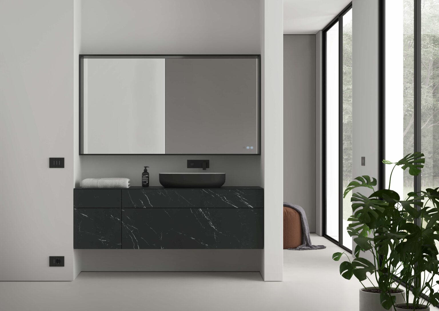 IDEA-DOGMA-KIT-02-MOBILE-DA-BAGNO-(LACCATO-NERO-OPACO)